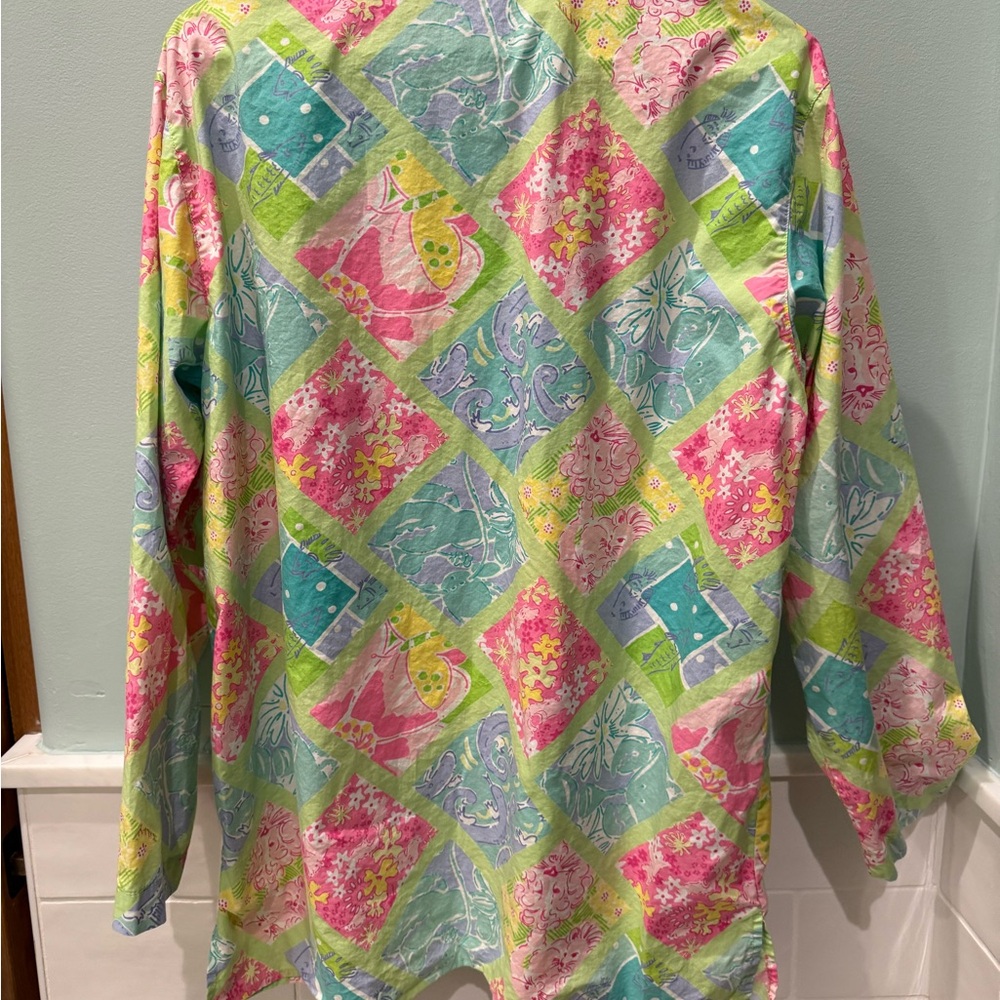Lilly Pulitzer Multicolor Patchwork Button-Up Top - image 5